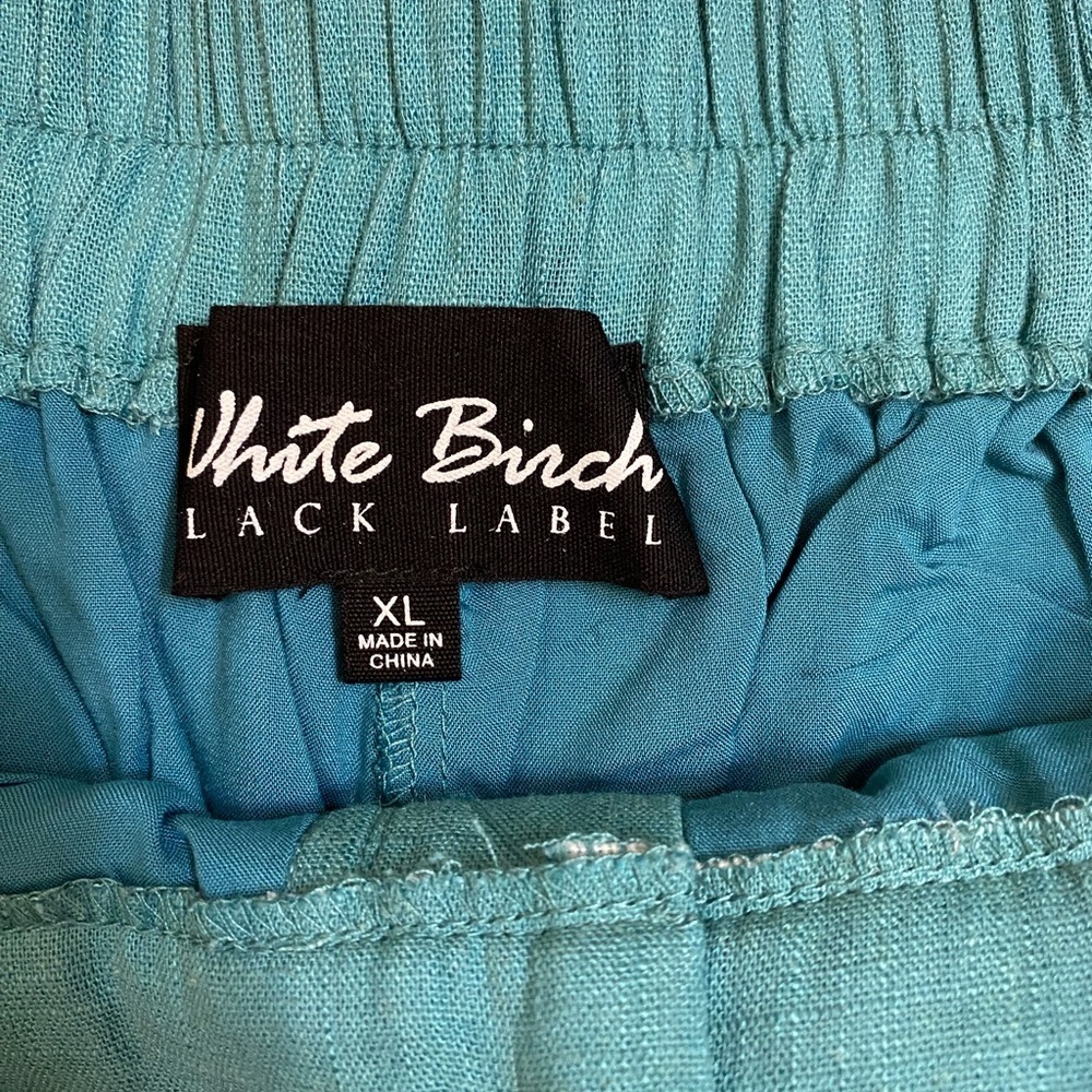 white birch Teal High-Waist Pleated Women's Shorts - Picture 3 of 6